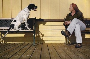 Linda Kaim of Lionheart K9 and Cotton Linda Kaim of Lionheart K9 and English Pointer, "Cotton"